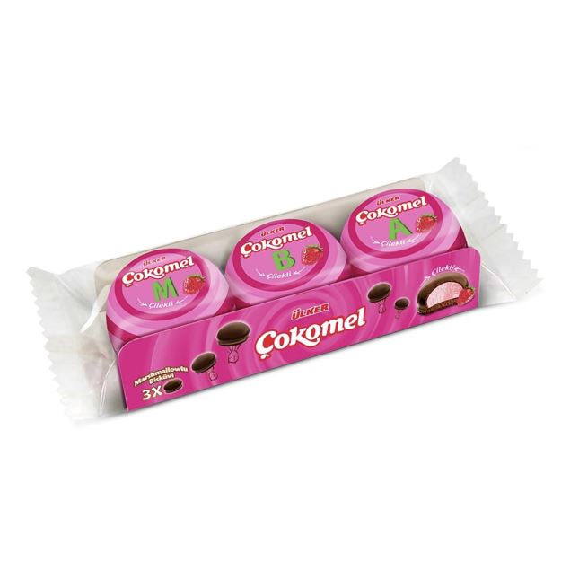 Ülker Çokomel Marshmallow Çilekli Bisküvi 36 Gr