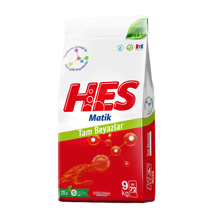 Hes Matik Toz Deterjan Tam Beyazlar 9 Kg