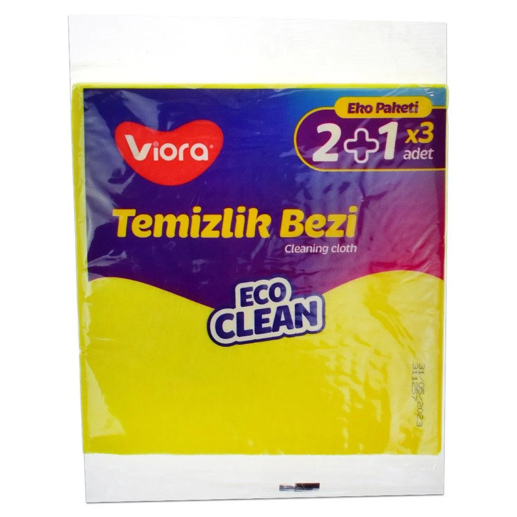 Viora Temizlik Bezi Eco Clean 3Lü 34x35 Cm