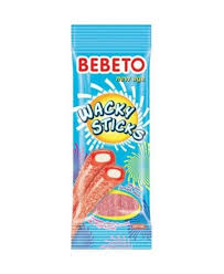 Bebeto Wacky Sticks Çilek Vanilya Şekerleme 75 Gr
