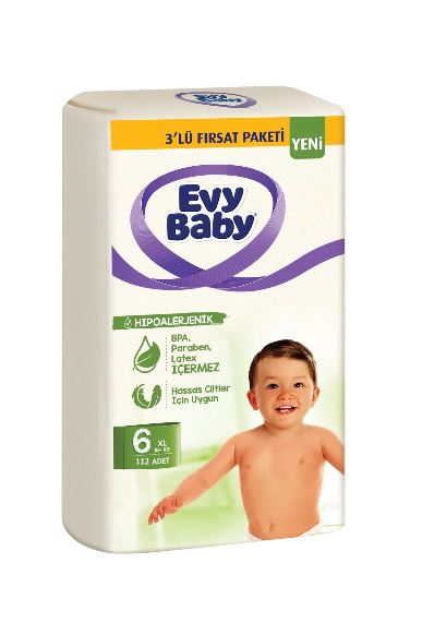 Evy Baby Bebek Bezi XL 3'lü Fırsat Paketi 6 Numara