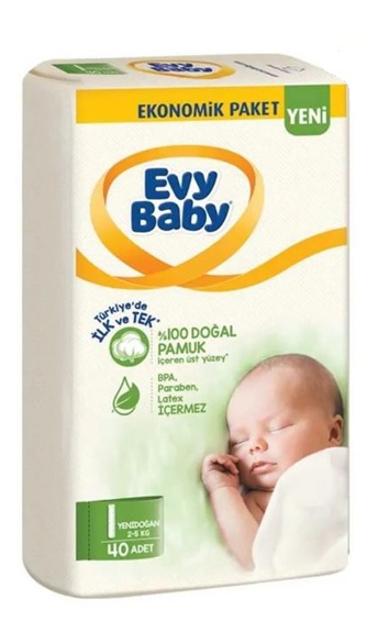 Evy Baby 1 Numara Yenidoğan 40'lı Bebek Bezi