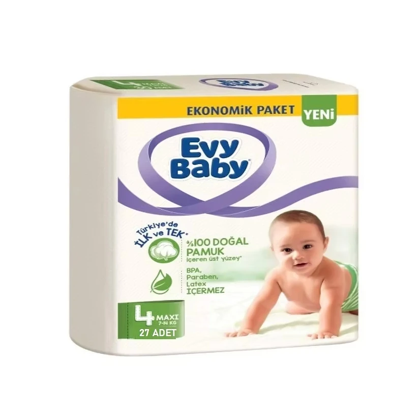 Evy Baby 4 Numara Maxi 27'li Bebek Bezi