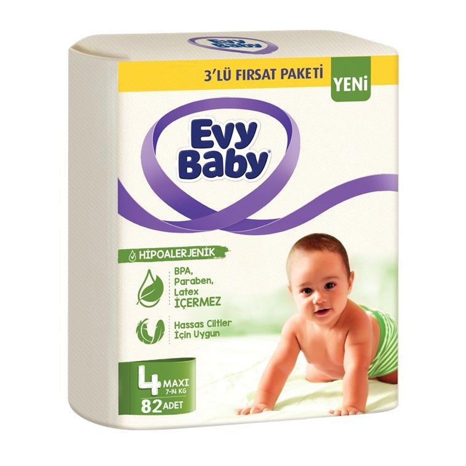 Evy Baby Bebek Bezi 3'lü Fırsat Paketi 4 Numara 82 Adet