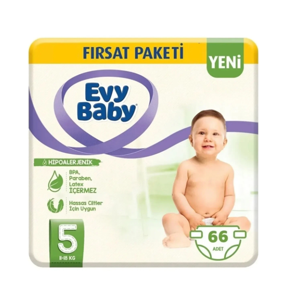 Evy Baby Bebek Bezi Fırsat Paketi 5 Numara 66 Adet